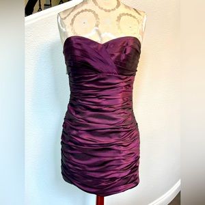 Alfred Angelo bridesmaid mini dress in iridescent purple - size 8. New